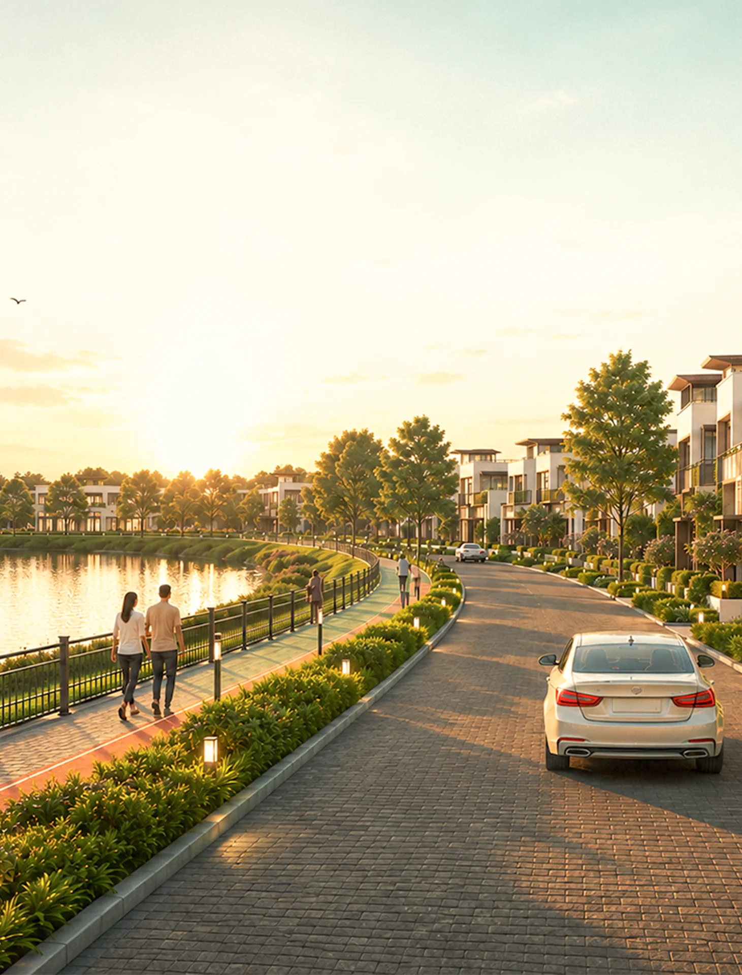 Lakeside avenue at Ocean Wave villa plots in Madambakkam