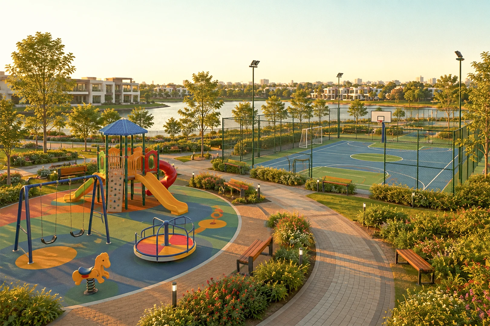 Kids play area at Ocean Wave villa plots near Tambaram